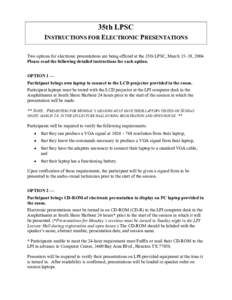 35th LPSC Instructions for Electronic Presentation