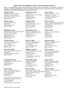 Directory of Family Division Offices