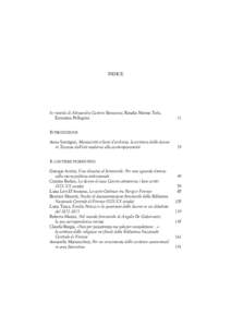 INDICE  In ricordo di Alessandra Contini Bonacossi, Rosalia Manno Tolu, Ernestina Pellegrini  11
