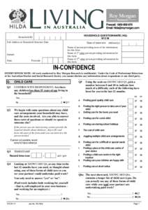 HOUSEHOLD QUESTIONNAIRE (HQ) W12 M Household ID Full Address at Household Structure Date
