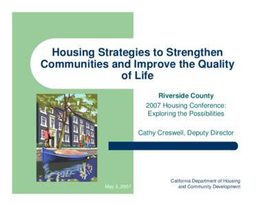 Strengthen Communities and Improve the Quality of Life