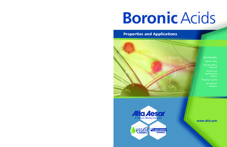 Boronic Acids Properties and Applications SALES OFFICES