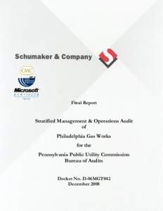 Final Report  Stratified Management & Operations Audit of Philadelphia Gas Works for the