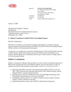 [removed]PFOA Stewardship Program; Company Response Letter