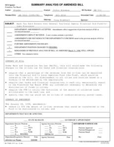 SUMMARY ANALYSIS OF AMENDED BILL  SCS Agency Franchise Tax Board Author: