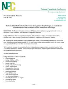 National Panhellenic Conference / University of Florida / Florida State University / Kappa Alpha Theta / Association of Education Sororities