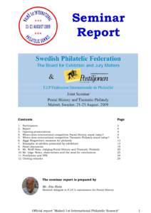 Microsoft Word - Official Report from Malmo Seminar