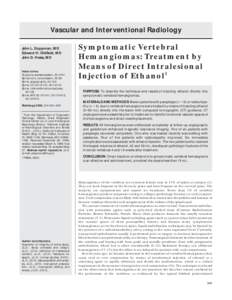 Vascular and Interventional Radiology John L. Doppman, MD Edward H. Oldfield, MD John D. Heiss, MD  Index terms: