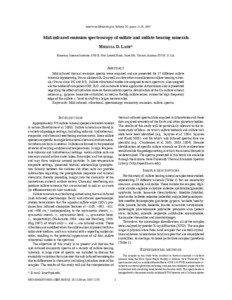 American Mineralogist, Volume 92, pages 1–18, 2007  Mid-infrared emission spectroscopy of sulfate and sulfate-bearing minerals