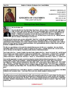 June[removed]Knights of Columbus Washington State Council Bulletin Page