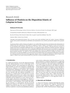 Influence of Flunixin on the Disposition Kinetic of Cefepime in Goats