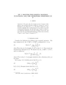 Harmonic analysis / Mathematics / Discrete geometry / Kakeya set / Real analysis / Limit of a function / NC / Dyadic cubes / Differential forms on a Riemann surface