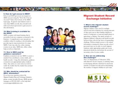 Migrant Student Record Exchange Initiative (MSIX) Brochure (PDF)
