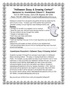 “Halloween Safety Tips and Essay Contest”