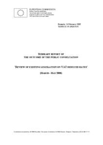 SUMMARY REPORT_Public consultation_VAT rates_FINAL.doc