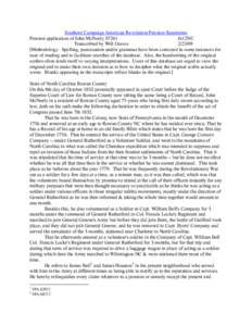 Southern Campaign American Revolution Pension Statements Pension application of John McNeely S7261 fn12NC Transcribed by Will Graves[removed]Methodology: Spelling, punctuation and/or grammar have been corrected in some 