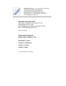 Mathematical models for human cancer incidence rates