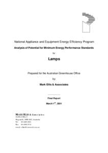 MEPS for Lamps - technical report