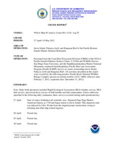 U.S. DEPARTMENT OF COMMERCE National Oceanic and Atmospheric Administration NATIONAL MARINE FISHERIES SERVICE/NOAA FISHERIES Pacific Islands Fisheries Science Center 2570 Dole St. • Honolulu, Hawaii[removed]) 98