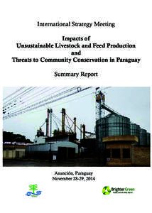 International Strategy Meeting Impacts of Unsustainable Livestock and Feed Production and Threats to Community Conservation in Paraguay Summary Report