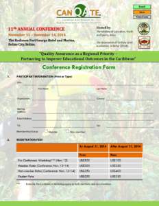 Email Save Print Form  Conference Registration Form