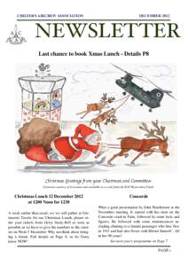 CHILTERN AIRCREW ASSOCIATION  DECEMBER 2012 NEWSLETTER Last chance to book Xmas Lunch - Details P8