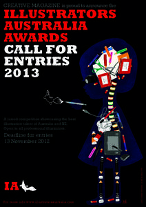 CREATIVE MAGAZINE is proud to announce the  ILLUSTRATORS AUSTRALIA AWARDS CALL FOR