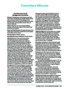 Committee Minutes Food Protection Trends Management Committee Members Present: Jinru Chen (Chairperson), Maria Teresa Destro, Richelle Beverly, Michelle Danyluk, Wendy Warren-Serna (on behalf of Gina Bellinger), Peter