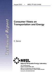 Consumer Views on Transportation and Energy