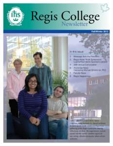 Regis College Newsletter Fall/Winter 2012