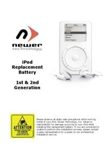 iPod Replacement Battery 1st & 2nd Generation