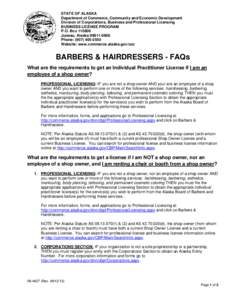 Hairdresser / Licensure / Hairdressing / Barber / Business license