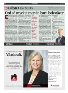 NYHETER  16 DAGENS INDUSTRI MÅNDAG 27 APRIL 2015