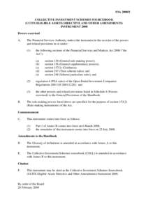 2008/5: Collective Investment Schemes Sourcebook (UCITS Eligible Assets Directive and Other Amendments) Instrument 2008