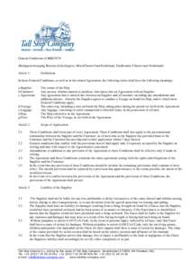 General Conditions of BBZ/TCN (Belangenvereniging Beroeps Zeilschippers, MotorCharterVaartNederland, Traditionele Chartervaart Nederland) Article 1. Definitions