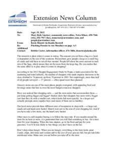 Extension News Column 	
   Date: To: From: Re: