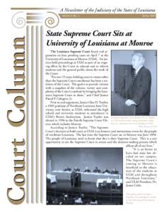 A Newsletter of the Judiciary of the State of Louisiana  Court Column Volume 6, No. 1