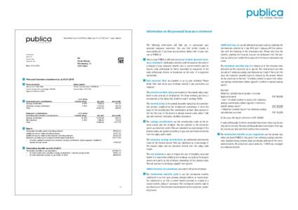 Information on the personal insurance statement  Personal ID: C5