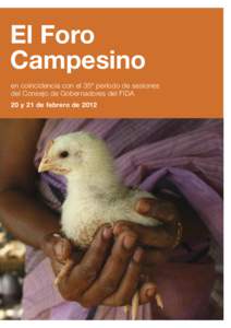 El Foro Campesino en coincidencia con el 35º período de sesiones del Consejo de Gobernadores del FIDA 20 y 21 de febrero de 2012