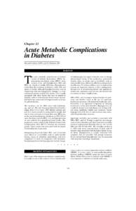 Chapt.13 - Acute Metabolic Complications in Diabetes