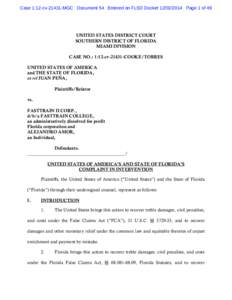 Case 1:12-cv[removed]MGC Document 54 Entered on FLSD Docket[removed]Page 1 of 49  UNITED STATES DISTRICT COURT SOUTHERN DISTRICT OF FLORIDA MIAMI DIVISION CASE NO.: 1:12-cv[removed]COOKE/TORRES