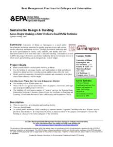 Energy in the United States / Building engineering / Sustainable building / Low-energy building / Sustainable architecture / Leadership in Energy and Environmental Design / United States Environmental Protection Agency / U.S. Green Building Council / University of Maine at Farmington / Architecture / Environment / Construction