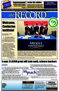 Commencement! Inside this edition: Fall ’09 ceremonies feature alumnus, former publisher Forensic science is new major, page 5 Blue Raiders going ‘bowl’ing, page 6