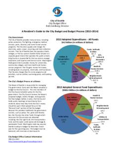City of Seattle City Budget Office Beth Goldberg, Director A Resident’s Guide to the City Budget and Budget Process[removed]City Government