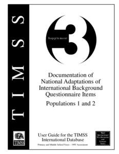 T I M S S  Supplement Documentation of National Adaptations of