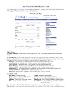 IDIS Quick Reference Guide