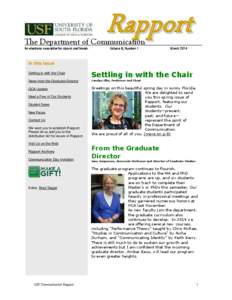 Rapport  The Department of Communication An electronic newsletter for alumni and friends  Volume 8, Number 1