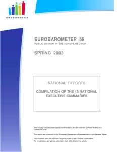 EUROBAROMETER 59 PUBLIC OPINION IN THE EUROPEAN UNION SPRING[removed]NATIONAL REPORTS