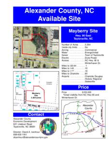 Alexander County, NC Available Site Mayberry Site Hwy. 90 East Taylorsville, NC Winterhaven Dr.