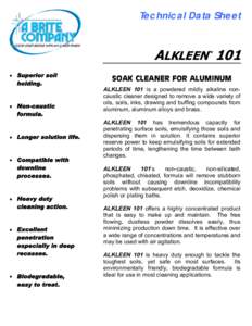 Technical Data Sheet  ALKLEEN 101   • Superior soil